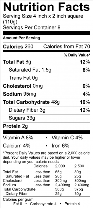 Photo of Nutrition Facts of Winter Fruit Crisp