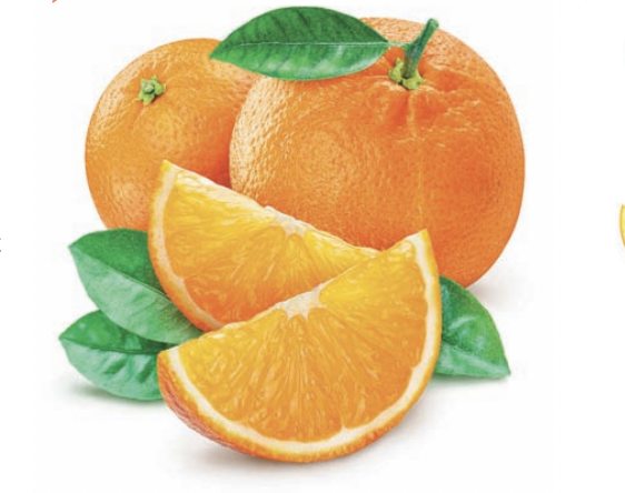 Two oranges and two orange slices