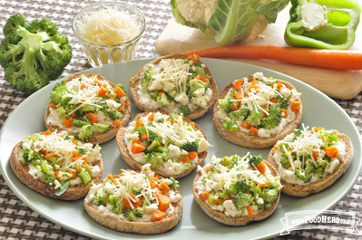 Fresh Veggie Pizza on Table 