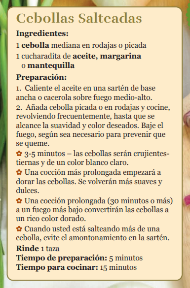 Cebollas Salteadas Receta
