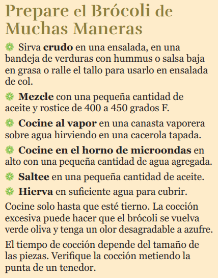 Prepare el Brócoli de Muchas Maneras