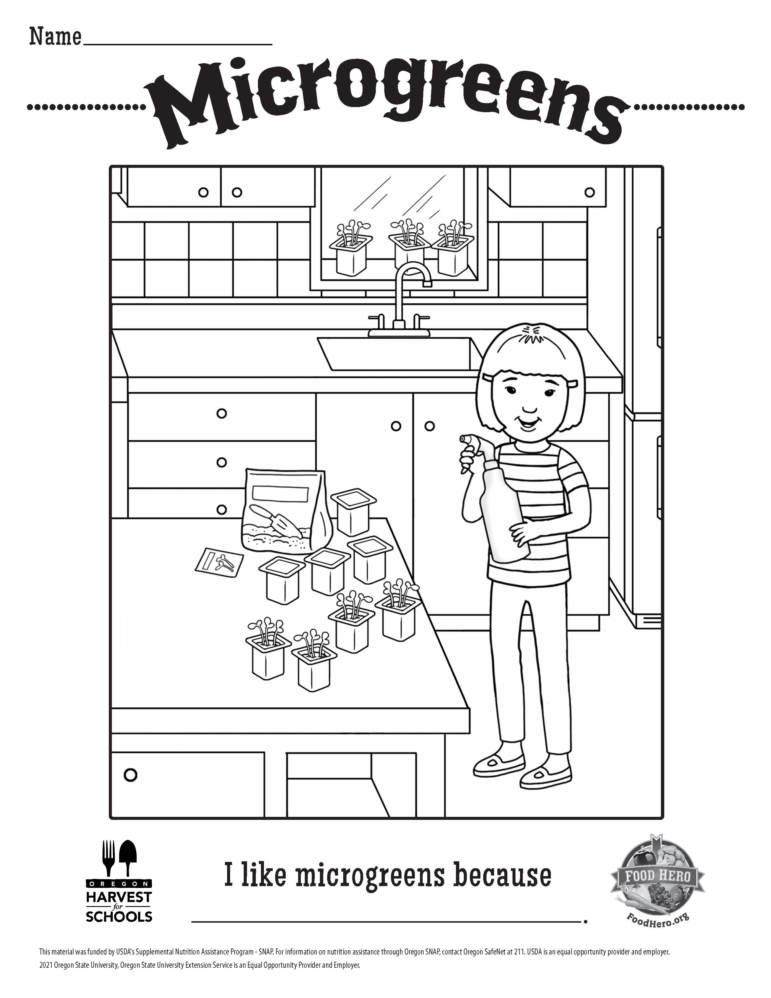 Microgreens Coloring Page