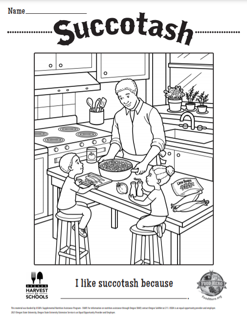 Afican Heritage Succotash Coloring Sheet 