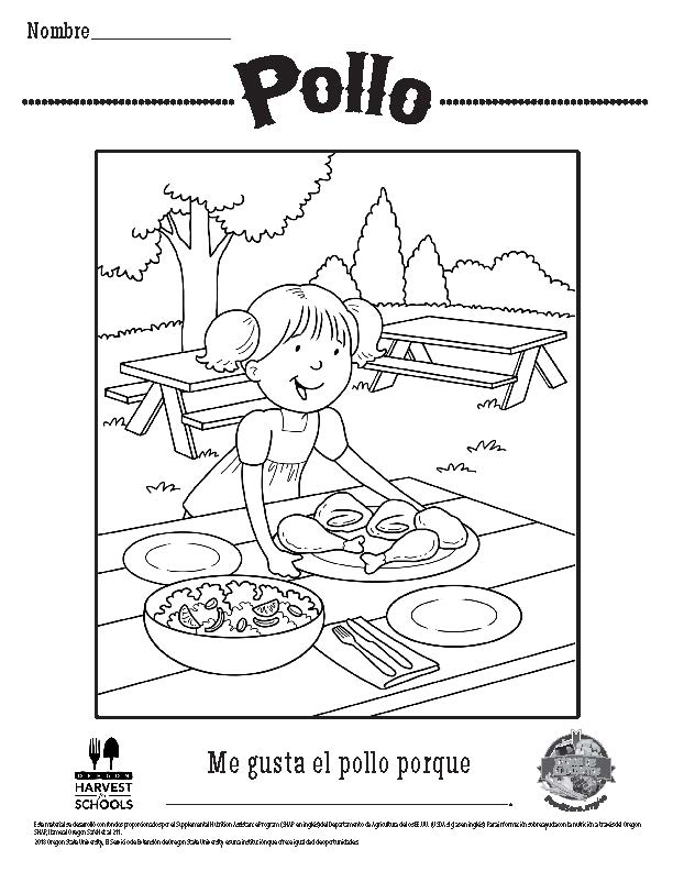 Chicken Coloring Sheets Spanish