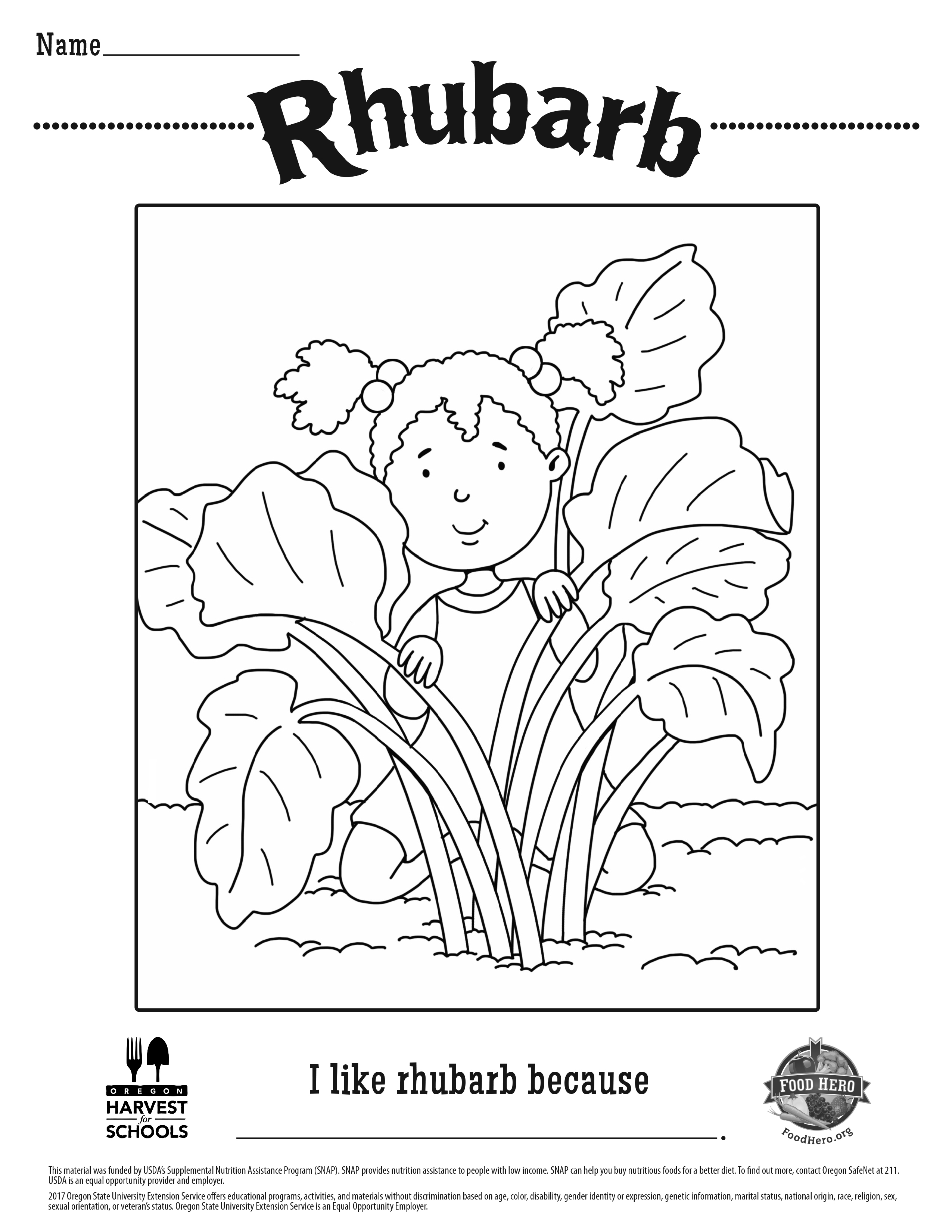 Rhubarb Coloring Sheet 