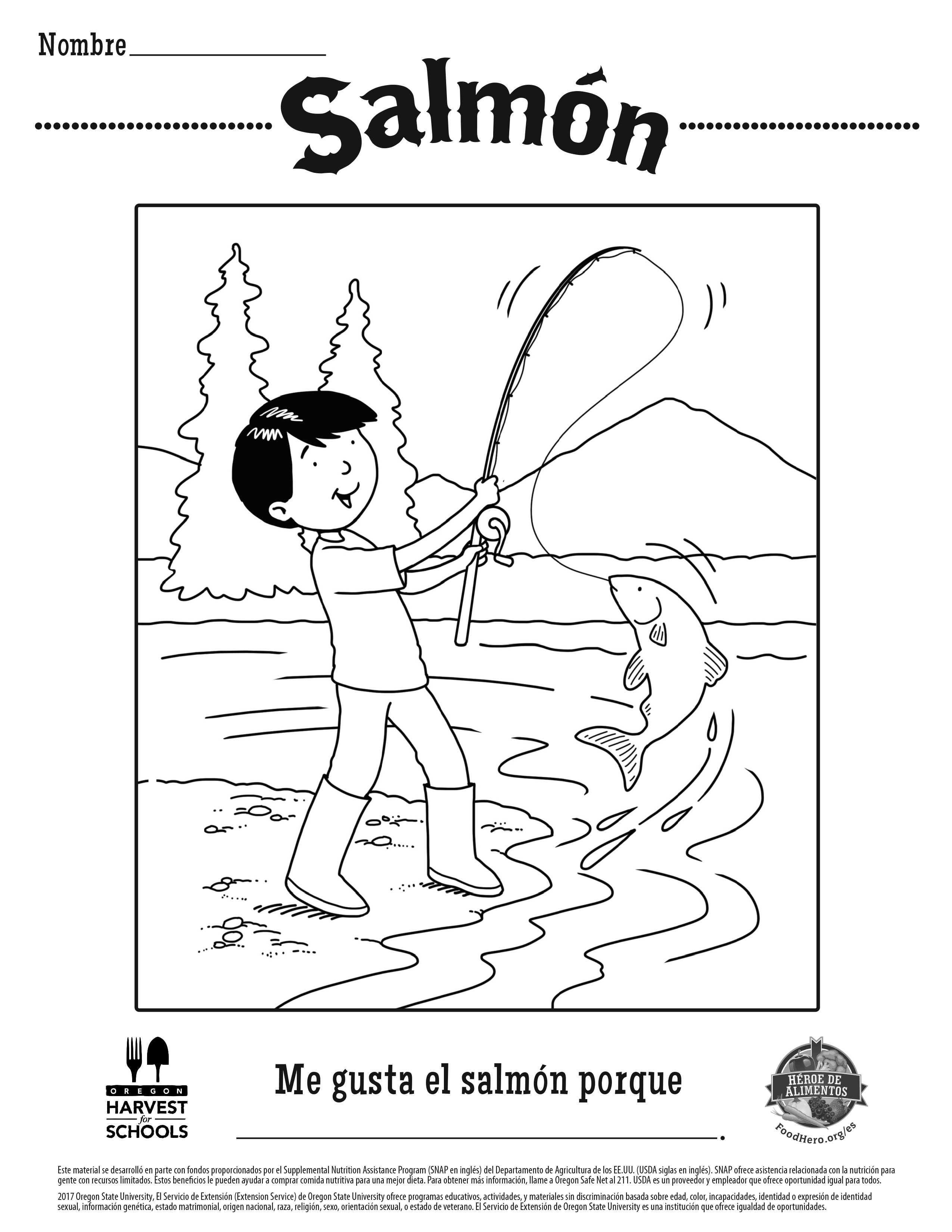 Salmon Coloring Sheet