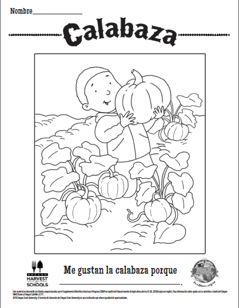 Hojas para Colorear Calabaza