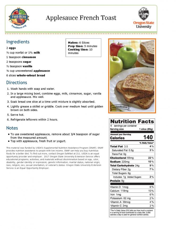 Page 1 - Applesauce French Toast