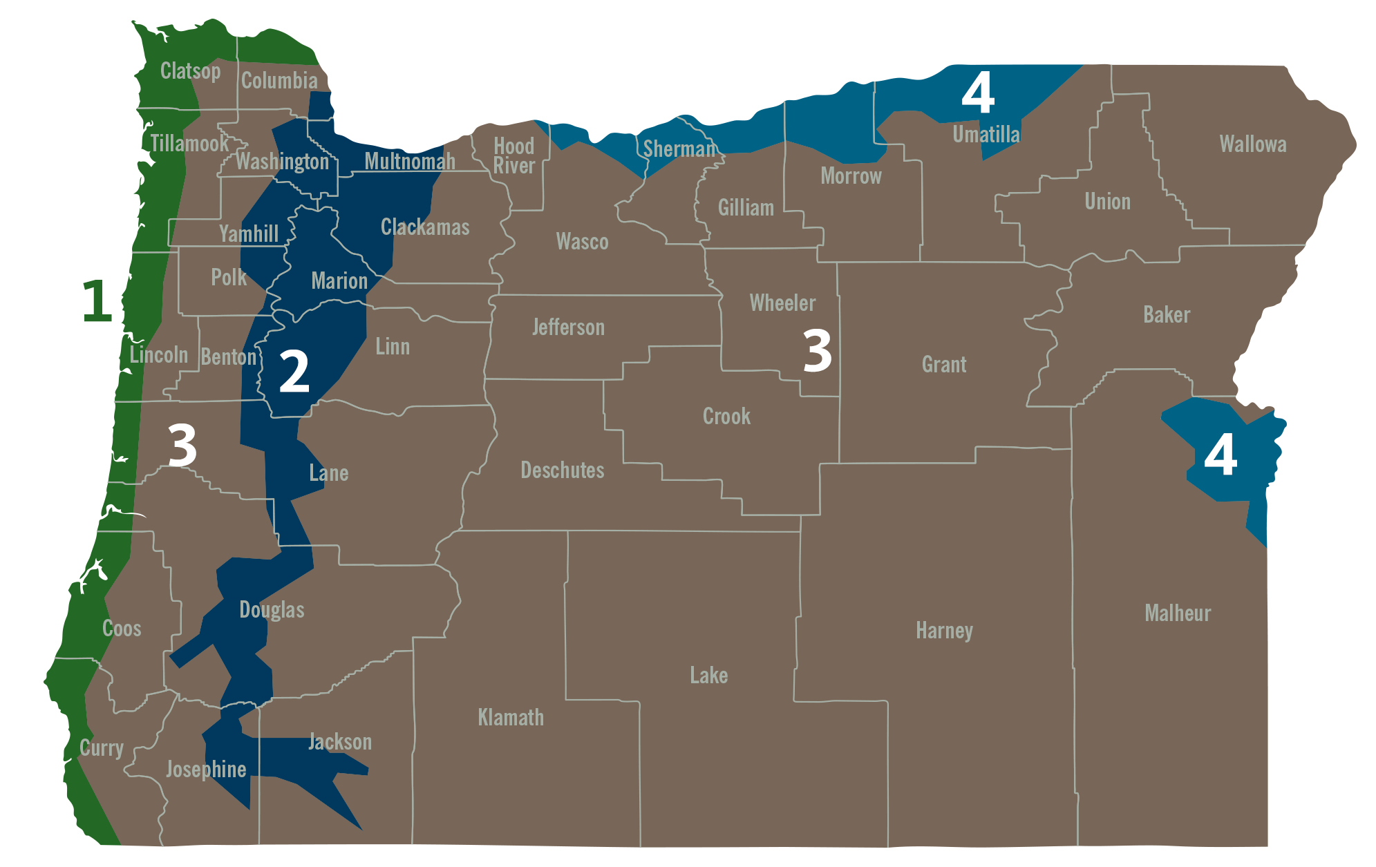 oregon regional map