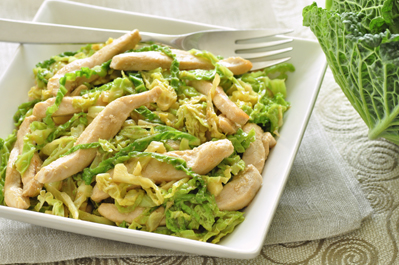 Salteado de Pollo y Col
