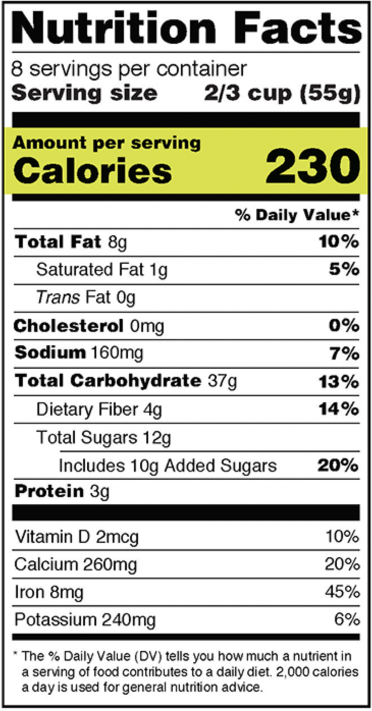 Información nutricional 