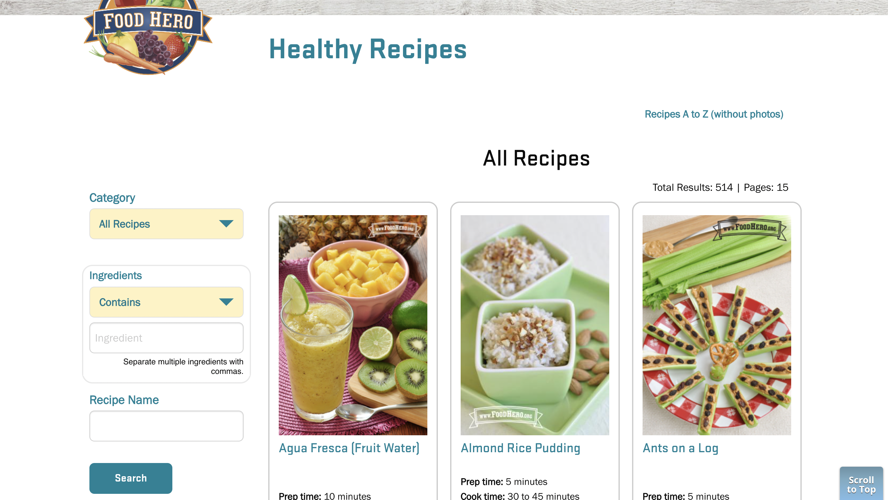 Recipe search