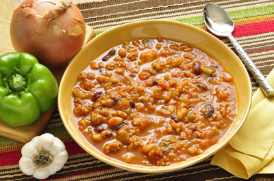 Turkey Pumpkin Chili Recipe Served on Table