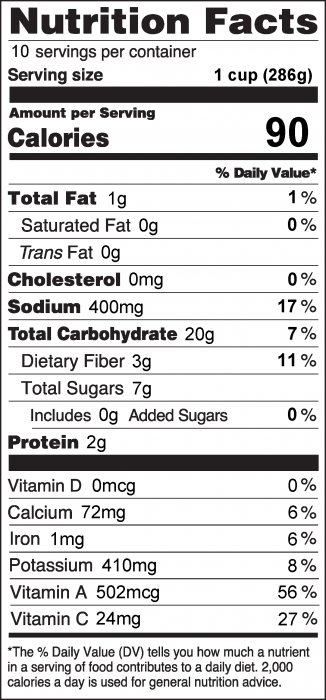 Photo of Nutrition Facts for Autumn Squash Bisque
