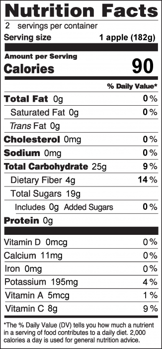 Photo of Nutrition Facts for Baked Apple Chips