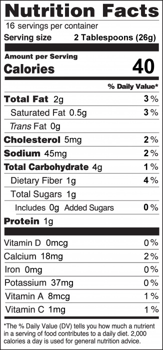 Photo of Nutrition Facts of Lemony Garbanzo Bean Dip