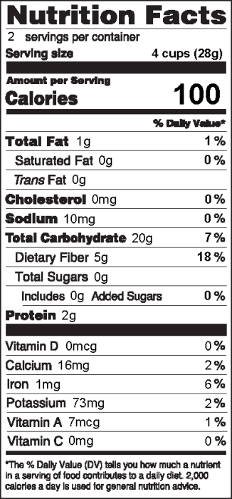 Photo of Nutrition Facts of Microwave Popcorn