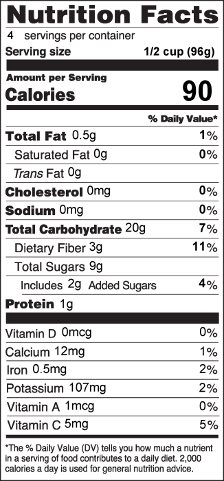 Photo of Nutrition Facts For Pear and Cranberry Crisp