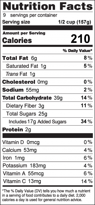 Photo of Nutrition Facts of Rhubarb Blueberry Crisp