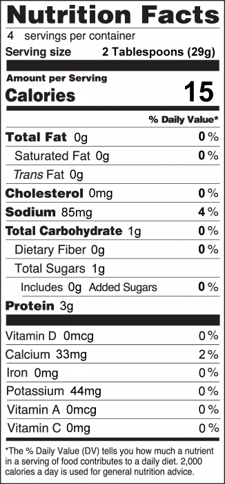 Photo of Nutrition Facts for Savory Yogurt Dip