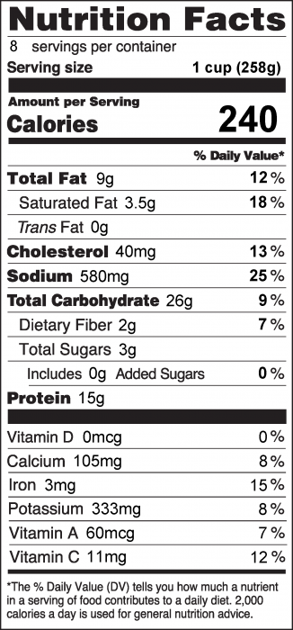 Photo of Nutrition Facts of Spicy Rice Casserole 