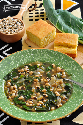 Bowl of Black-Eyed Peas and Greens.