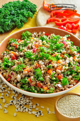 tazón de Ensalada de Frijoles de Ojo Negro y Quinoa