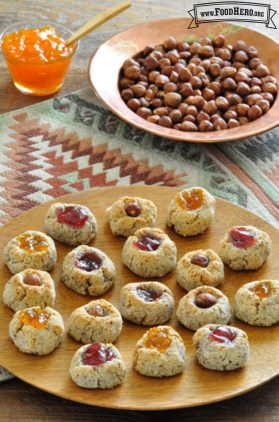 Hazelnut Thumbprint Cookies