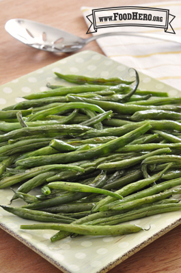 Plater of tender green beans.