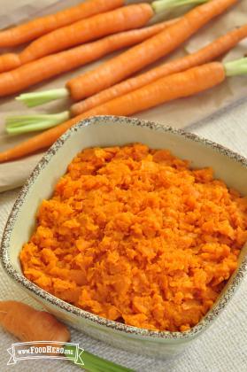 Small bowl of Mashed Carrots. 