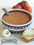 Medium bowl of thick Refried Bean Soup.