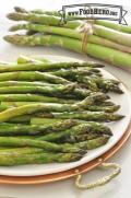 Plate of tender asparagus. 