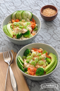 bowls of Sesame Fish and Rice