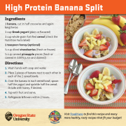 High Protein Banana Split Recipe Card