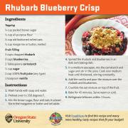 Rhubarb Blueberry Crisp Recipe Card