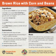 Brown Rice Corn and Beans Recipe Card