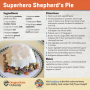 Superhero Shepherd's Pie Recipe Card
