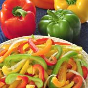 Display of Bell Pepper Salad with onions