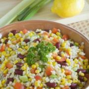 Display of Barley Bean and Corn salad recipe 