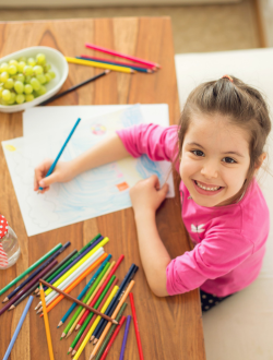 little girl drawing