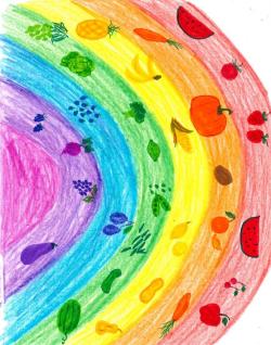 drawing of a fruit rainbow