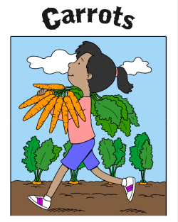 colored in carrots coloring sheet