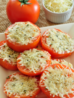 Baked Tomato with melted cheese