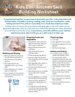 Image of Kids Can! Kitchen Skill Building Worksheet (Fillable) Activity