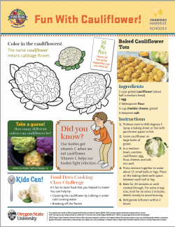 Kids Cauliflower Activity Sheet