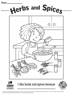 Herbs and Spices Coloring Sheet 