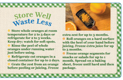 Storing oranges