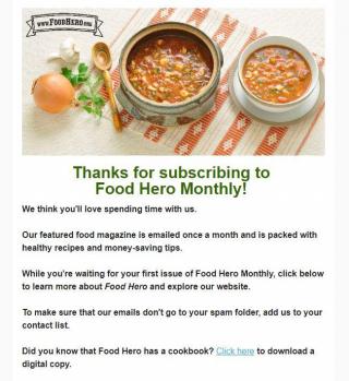 Monthly email example