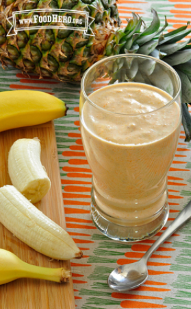 Glass of Pineapple Carrot Protein Smoothie