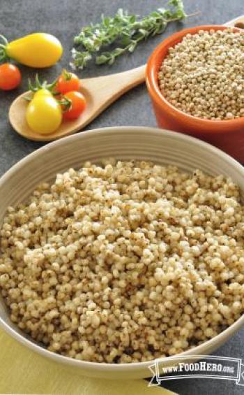 Big bowl of small sorghum pellets.
